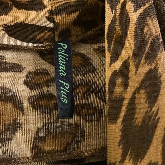 Animal Print long sleeved dress with attached matching sleeveless over vest - Picture 4 of 5